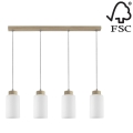Chandelier on a string BOSCO 4xE27/60W/230V oak - FSC certified