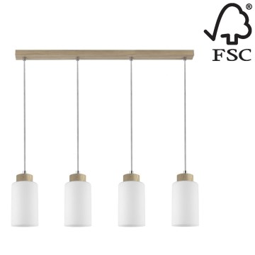 Chandelier on a string BOSCO 4xE27/60W/230V oak - FSC certified