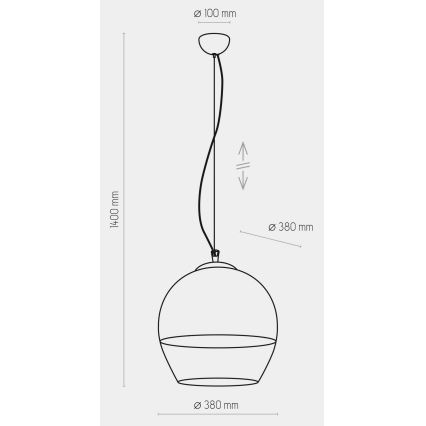 Chandelier on a string BOULETTE 1xE27/60W/230V gold