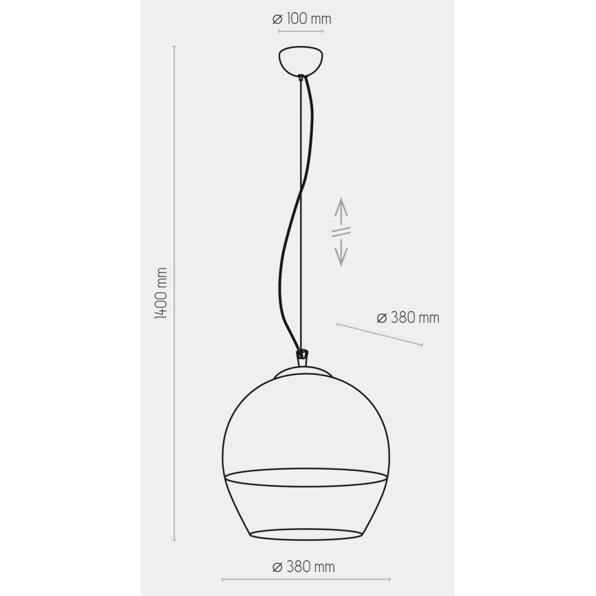 Chandelier on a string BOULETTE 1xE27/60W/230V gold