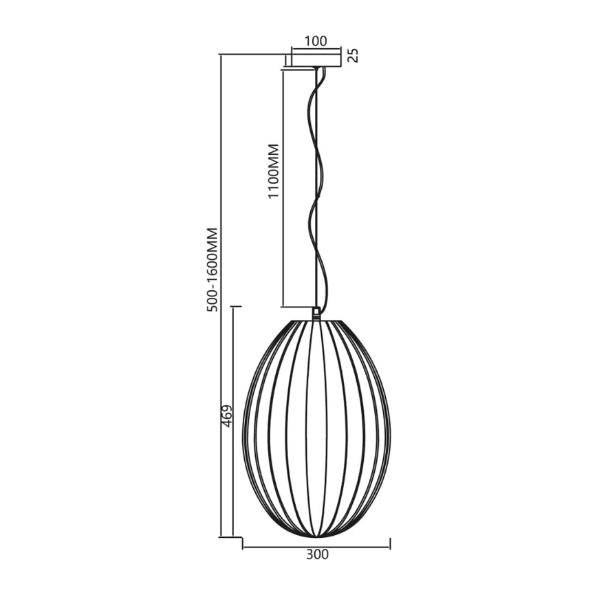 Chandelier on a string BRAGA 1xE27/60W/230V white