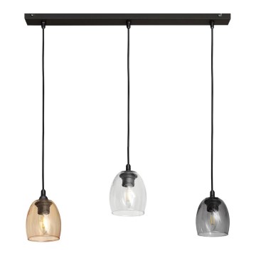 Chandelier on a string BRILLANT 3xE27/15W/230V beige/transparent/grey