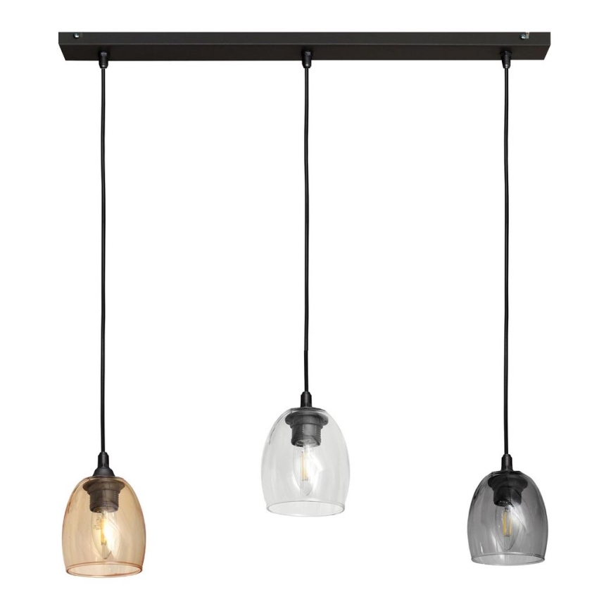 Chandelier on a string BRILLANT 3xE27/15W/230V beige/transparent/grey