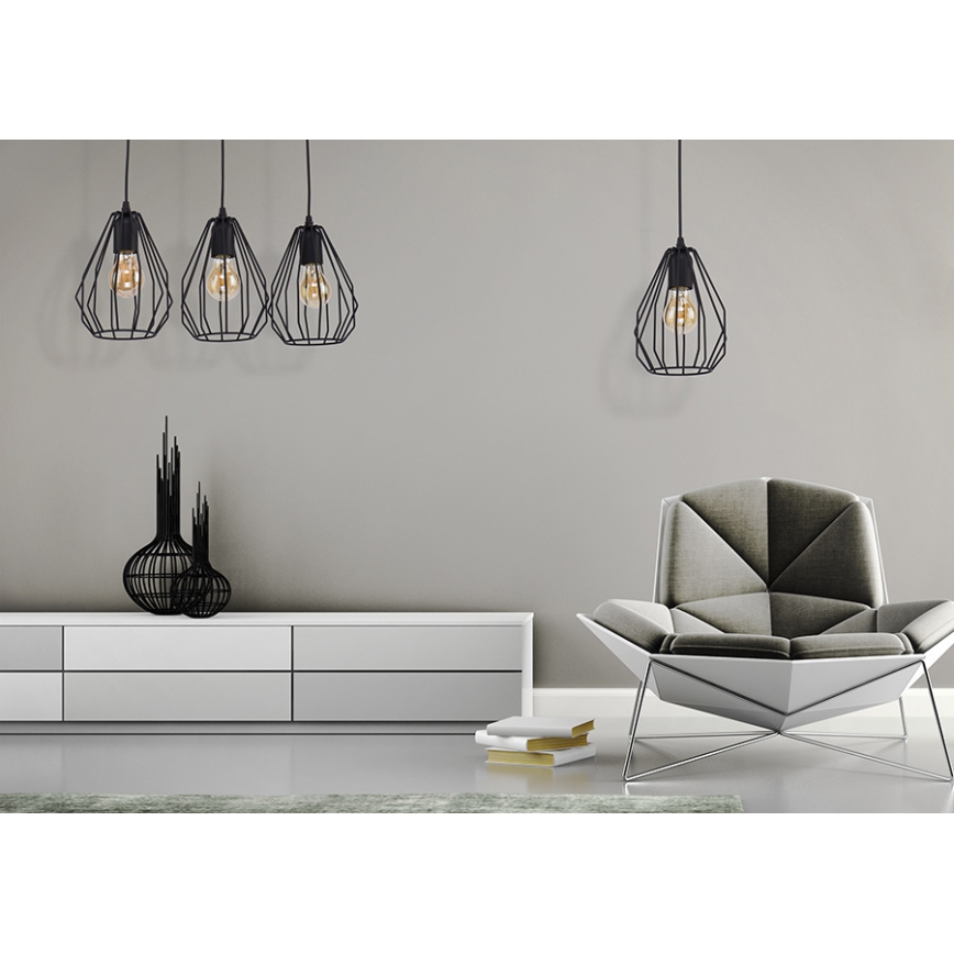 Chandelier on a string BRYLANT BLACK 1xE27/60W/230V