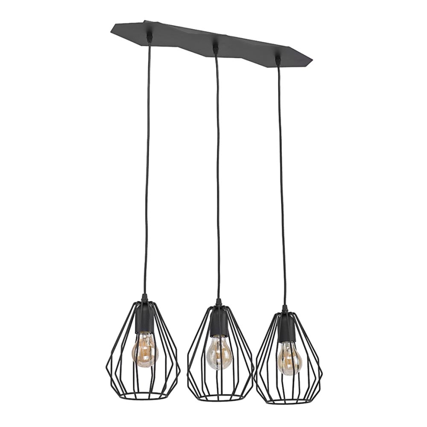 Chandelier on a string BRYLANT BLACK 3xE27/60W/230V
