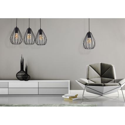 Chandelier on a string BRYLANT BLACK 3xE27/60W/230V