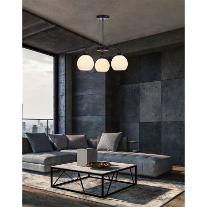 Chandelier on a string CALDERA 3xE27/60W/230V black