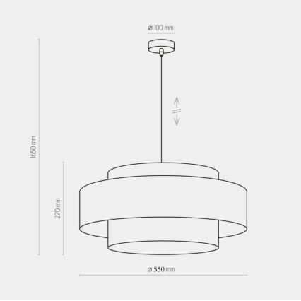 Chandelier on a string CALISTO 1xE27/25W/230V gold/black