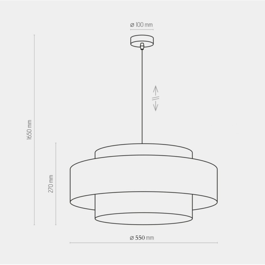 Chandelier on a string CALISTO 1xE27/25W/230V gold/black