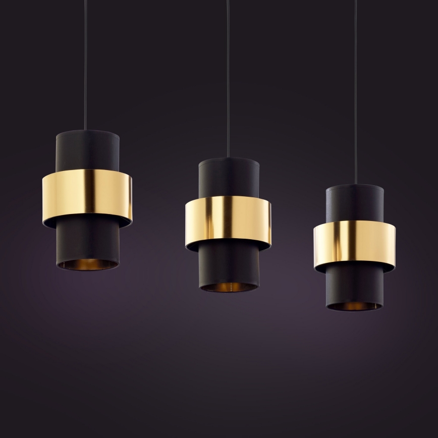 Chandelier on a string CALISTO 3xE27/15W/230V gold/black