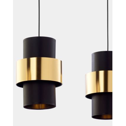 Chandelier on a string CALISTO 3xE27/15W/230V gold/black