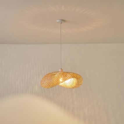 Chandelier on a string CALYPSO 1xE27/15W/230V bamboo
