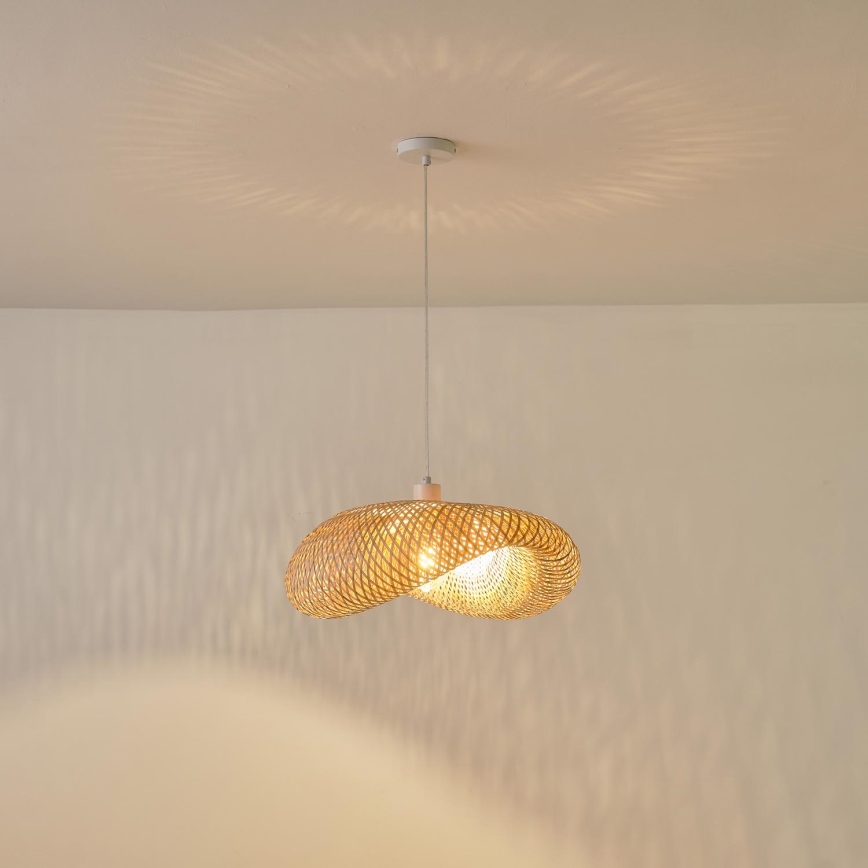Chandelier on a string CALYPSO 1xE27/15W/230V bamboo