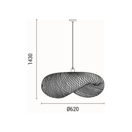 Chandelier on a string CALYPSO 1xE27/15W/230V bamboo