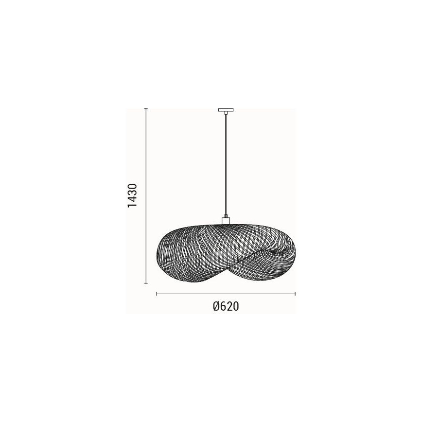 Chandelier on a string CALYPSO 1xE27/15W/230V bamboo