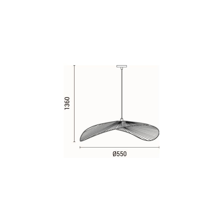 Chandelier on a string CALYPSO 1xE27/15W/230V d. 55 cm bamboo