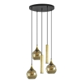 Chandelier on a string CALYPSO 2xGU10/60W/230V + 3xE27/60W black/gold