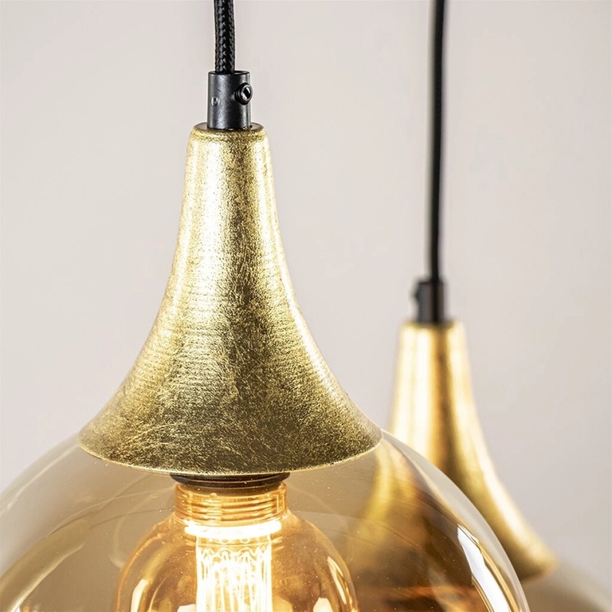 Chandelier on a string CALYPSO 2xGU10/60W/230V + 3xE27/60W black/gold