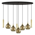 Chandelier on a string CALYPSO 3xGU10/60W/230V + 5xE27/60W black/gold