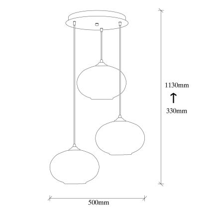 Chandelier on a string CAMINI 3xE27/40W/230V