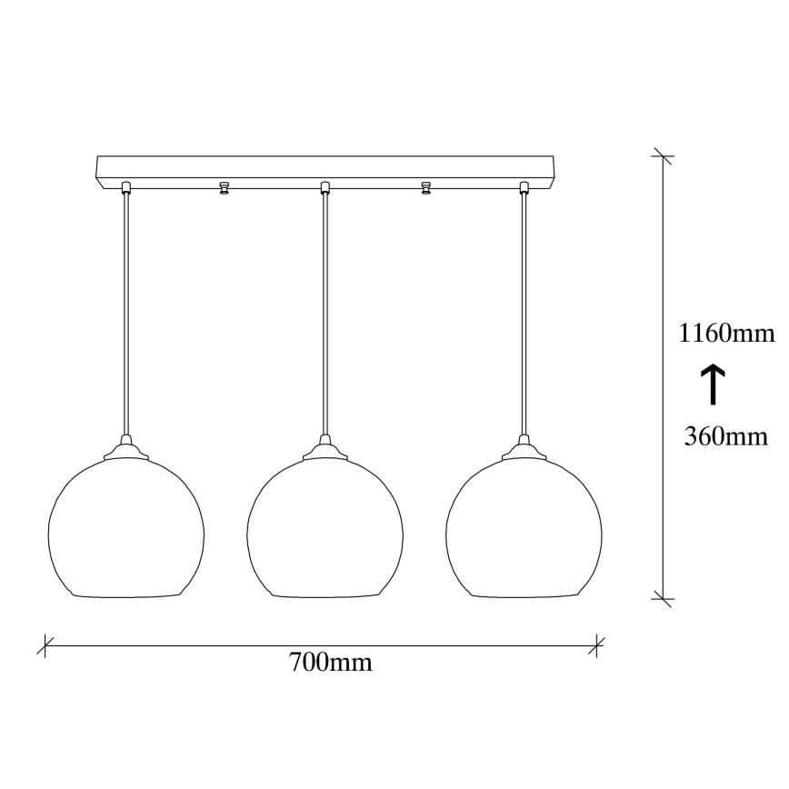 Chandelier on a string CAMINI 3xE27/40W/230V