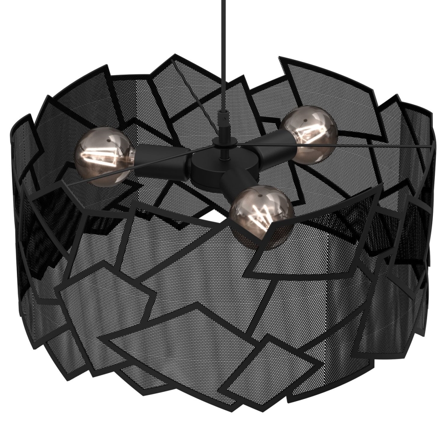 Chandelier on a string CAMO 3xE27/15W/230V black