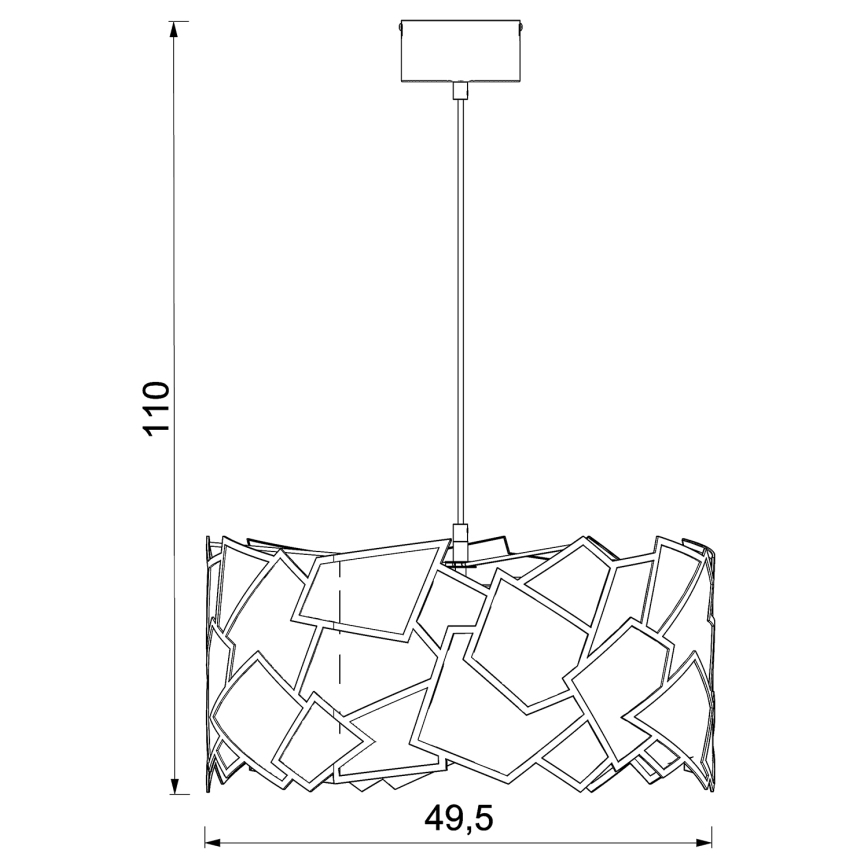 Chandelier on a string CAMO 3xE27/15W/230V black