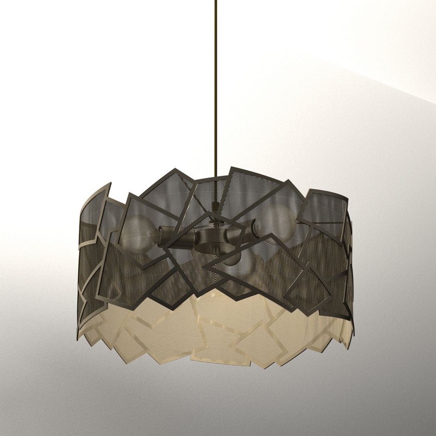 Chandelier on a string CAMO 3xE27/15W/230V gold