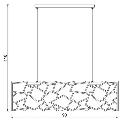Chandelier on a string CAMO 4xE27/15W/230V black