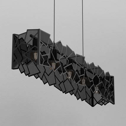 Chandelier on a string CAMO 5xE27/15W/230V black