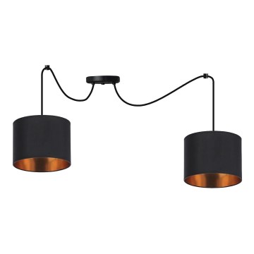 Chandelier on a string CANDIDA 2xE27/40W/230V spider black/copper