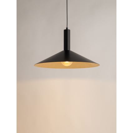 Chandelier on a string CAPRI 1xE27/15W/230V d. 50 cm black/gold