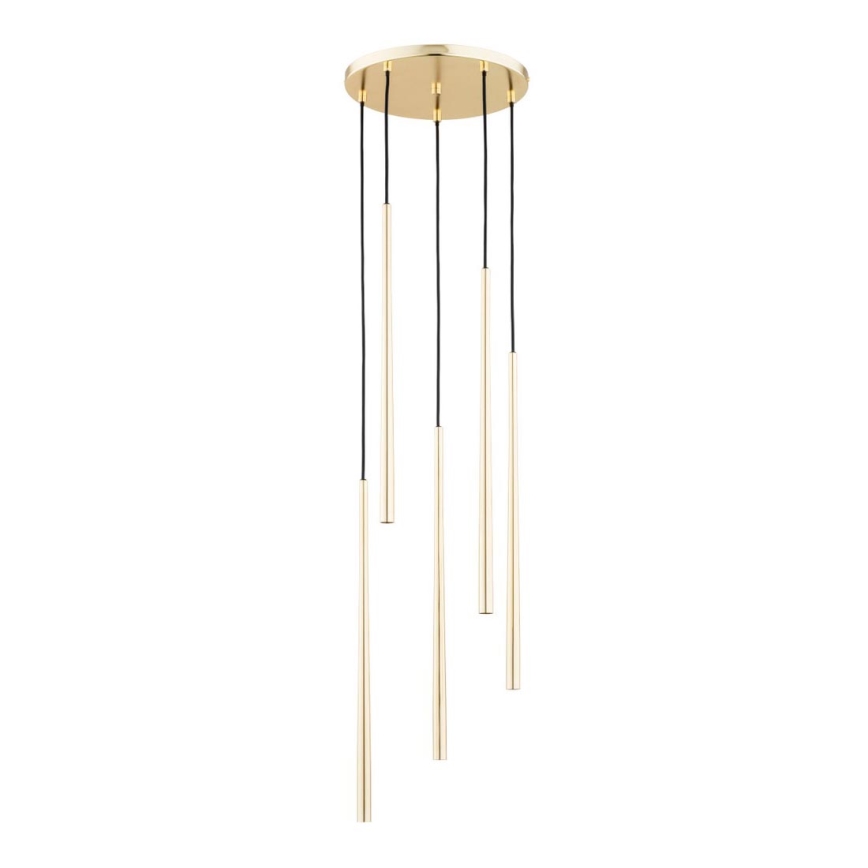 Chandelier on a string CARMEN 5xG9/40W/230V d.30 cm gold