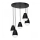Chandelier on a string CARYON 5xE14/60W/230V black round