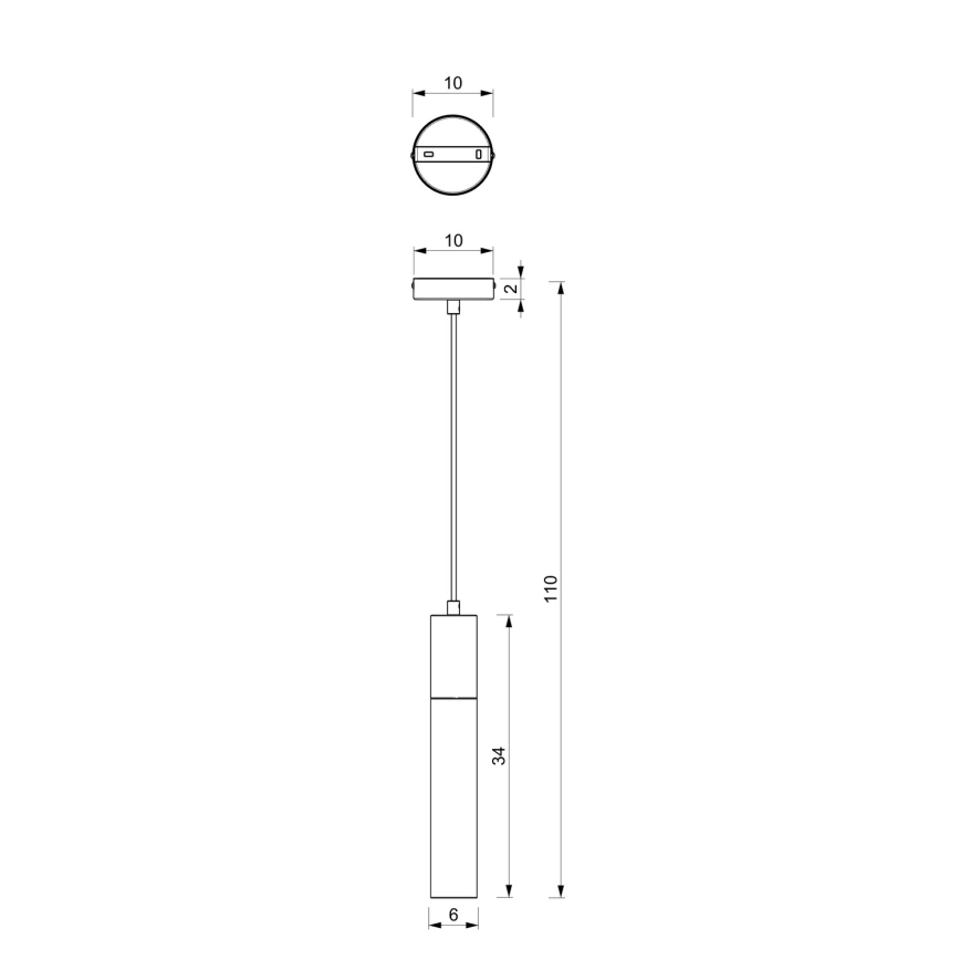 Chandelier on a string CASSA 1xGU10/8W/230V white/golden