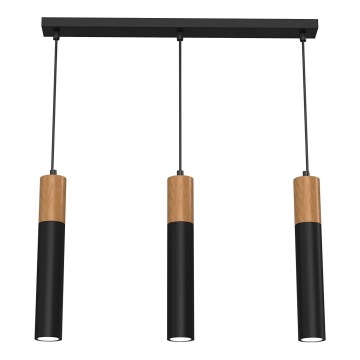 Chandelier on a string CASSA 3xGU10/60W/230V black