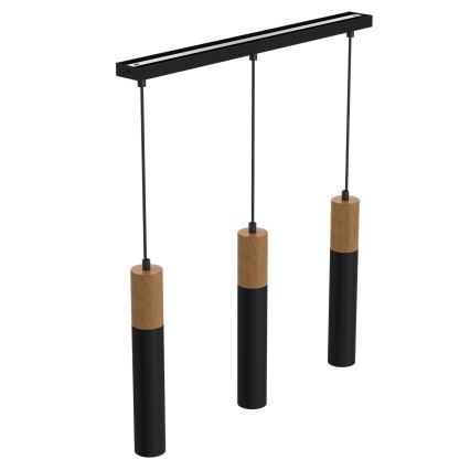 Chandelier on a string CASSA 3xGU10/60W/230V black