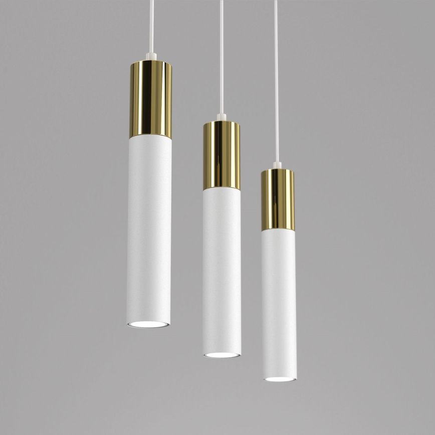 Chandelier on a string CASSA 3xGU10/8W/230V white/golden