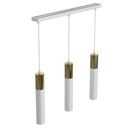 Chandelier on a string CASSA 3xGU10/8W/230V white/golden