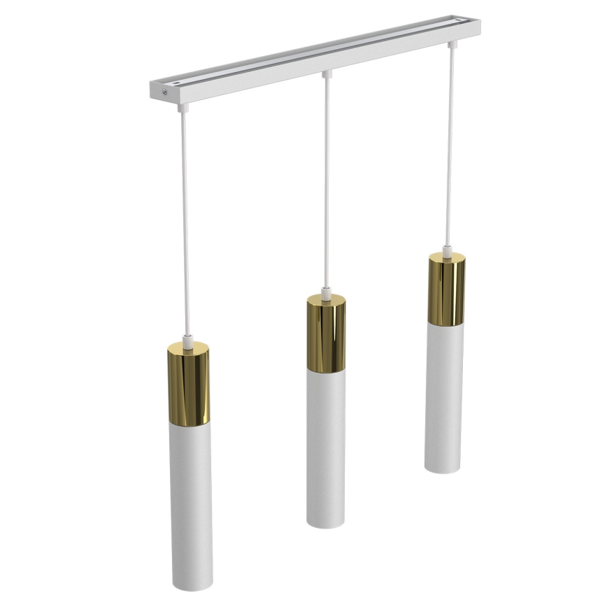 Chandelier on a string CASSA 3xGU10/8W/230V white/golden
