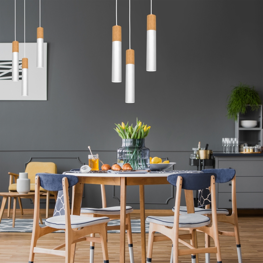Chandelier on a string CASSA 3xGU10/8W/230V white