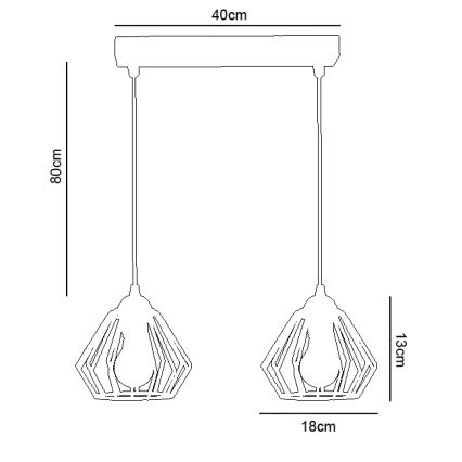 Chandelier on a string CEED 2xE27/60W/230V