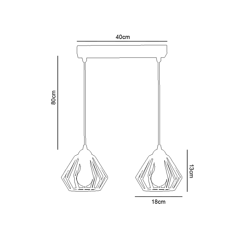 Chandelier on a string CEED 2xE27/60W/230V
