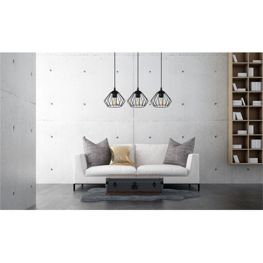 Chandelier on a string CEED 3xE27/60W/230V black