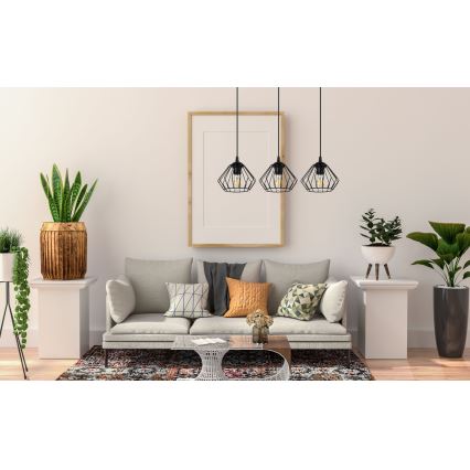 Chandelier on a string CEED 3xE27/60W/230V black