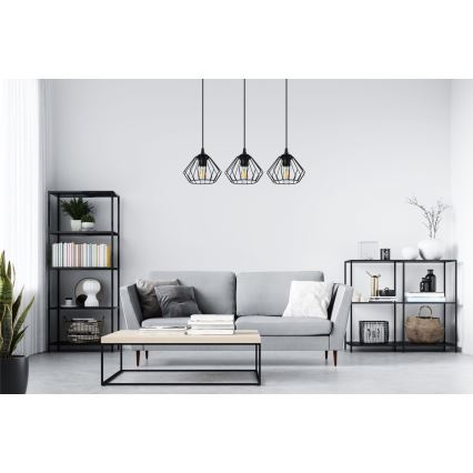 Chandelier on a string CEED 3xE27/60W/230V black