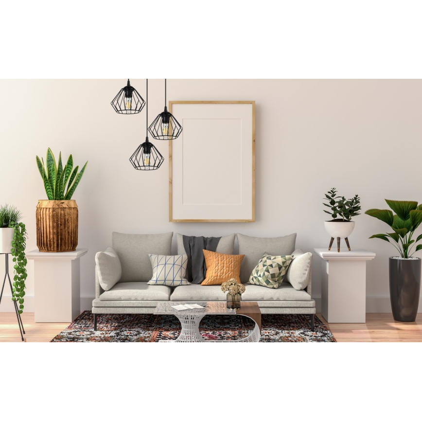 Chandelier on a string CEED 3xE27/60W/230V black