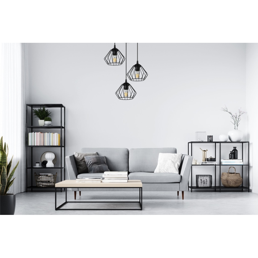 Chandelier on a string CEED 3xE27/60W/230V black