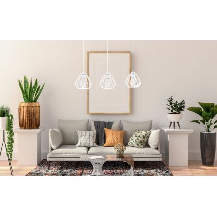 Chandelier on a string CEED 3xE27/60W/230V white