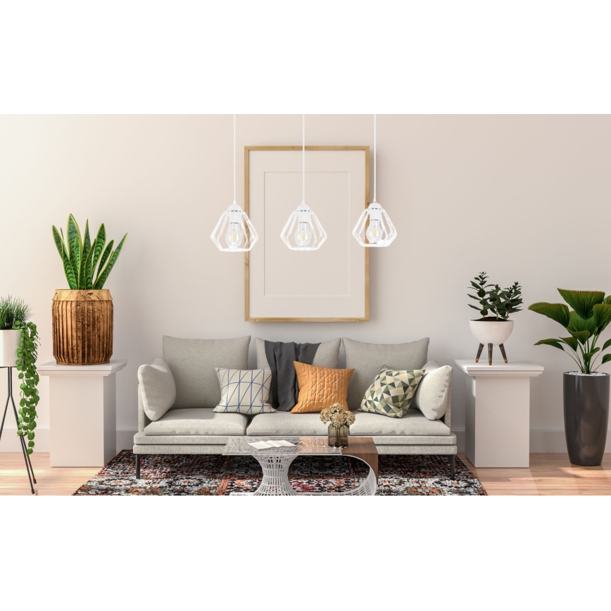 Chandelier on a string CEED 3xE27/60W/230V white